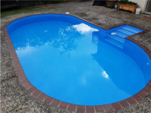 A concrete pool after being lined with fibreglass