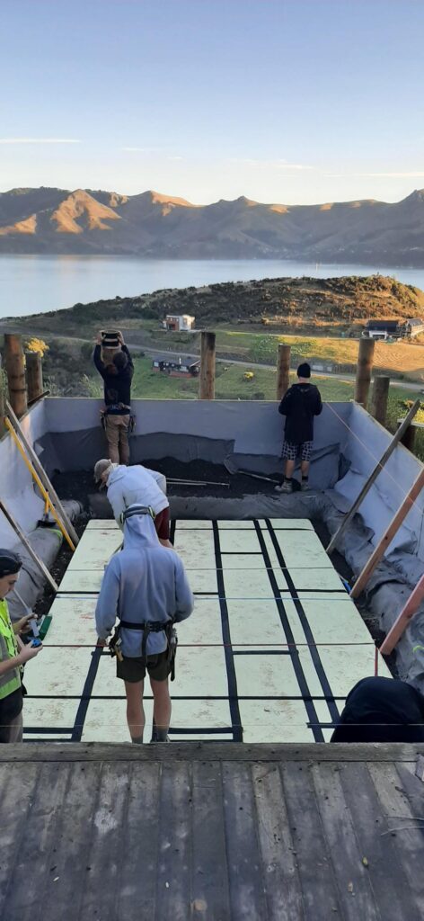 Preparing the site for the Helicopter Pool Installation