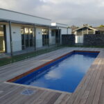 Lap pool timber deck surround