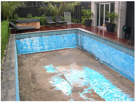 earthquake damaged pool